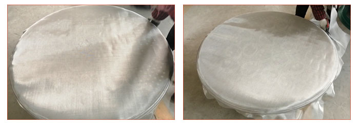 食品振動篩篩網安裝步驟2，利用束環將篩網固定在網架上，并將篩網拉緊。